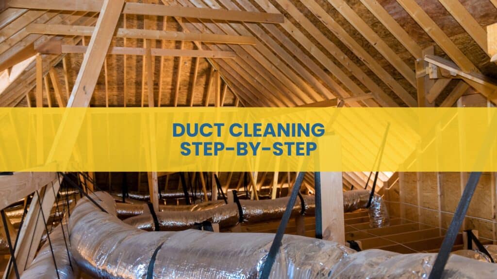Step-by-step duct cleaning services in San Antonio showing the internal agitation brush and vacuum system used for residential HVAC systems.