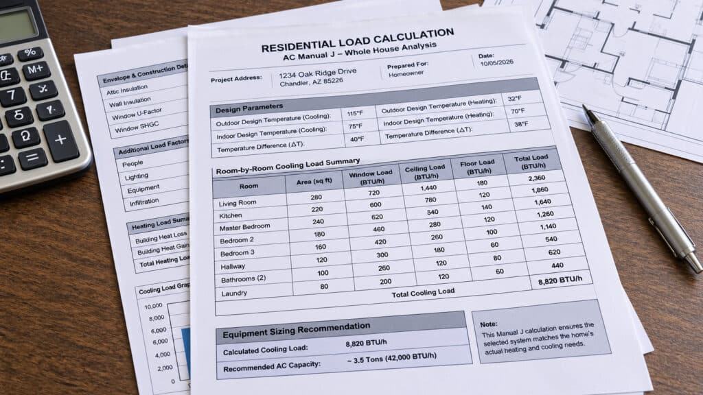 Precise Sizing & Load Calculations: Avoid an Oversized AC San Antonio | Honeycomb Residential load calculation report and floor plans used to prevent an oversized AC San Antonio installation through proper Manual J sizing, by Honeycomb.